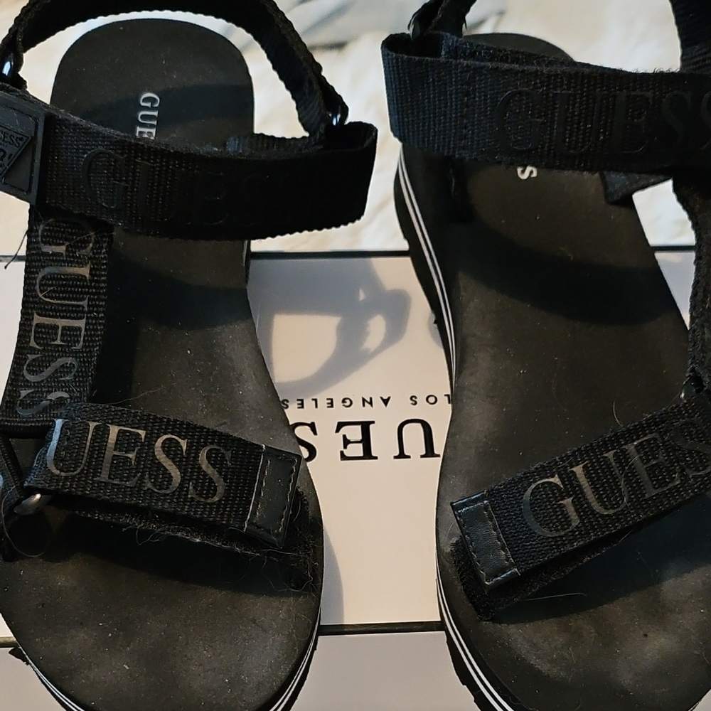 Guess Black Strap Sandals